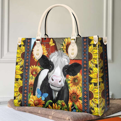  Leather Bag Cow Leather Bag Sunflower Dairy Cattle