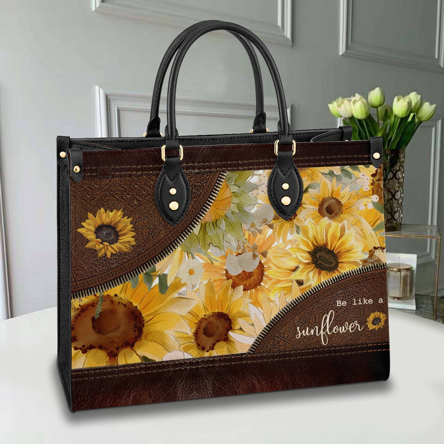  Leather Bag Flower Personalized Leather Bag Be Like A Sunflower