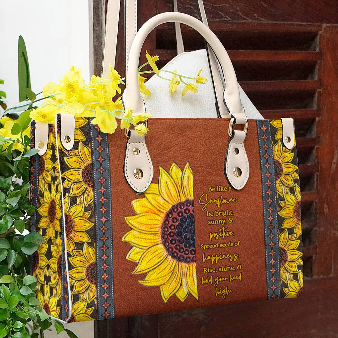  Leather Bag Flower Personalized Leather Bag Be Like A Sunflower Ver2