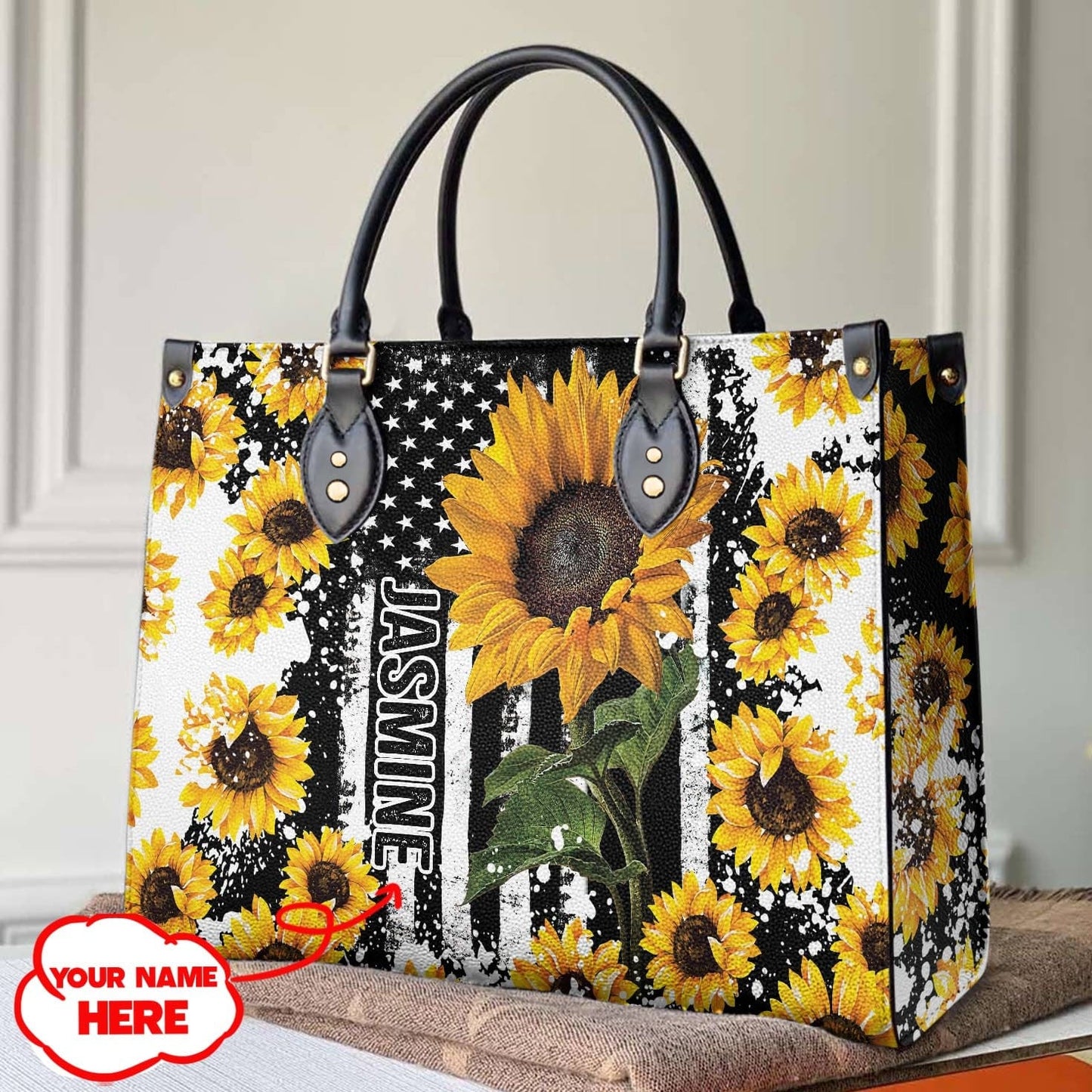  Leather Bag Personalized Sunflower Hope Love