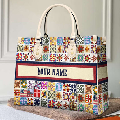  Leather Bag Quilting Personalize Leather Bag Star Quilting Block