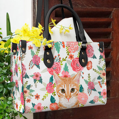  Leather Bag Cat Leather Bag Traditional Cat & Flower