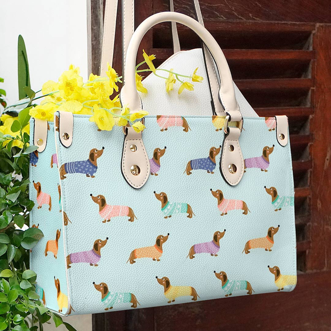 Leather Bag Dog Leather Bag Colorful Dachshunds