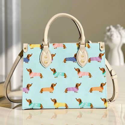  Leather Bag Dog Leather Bag Colorful Dachshunds
