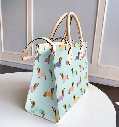  Leather Bag Dog Leather Bag Colorful Dachshunds