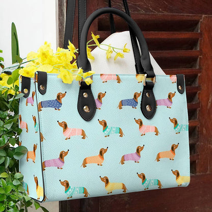  Leather Bag Dog Leather Bag Colorful Dachshunds