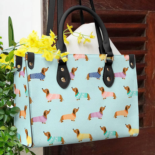  Leather Bag Dog Leather Bag Colorful Dachshunds