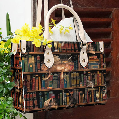  Leather Bag Cat Leather Bag Cat With Books Ver3