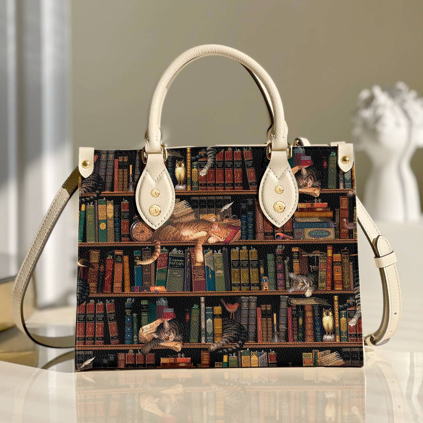  Leather Bag Cat Leather Bag Cat With Books Ver3
