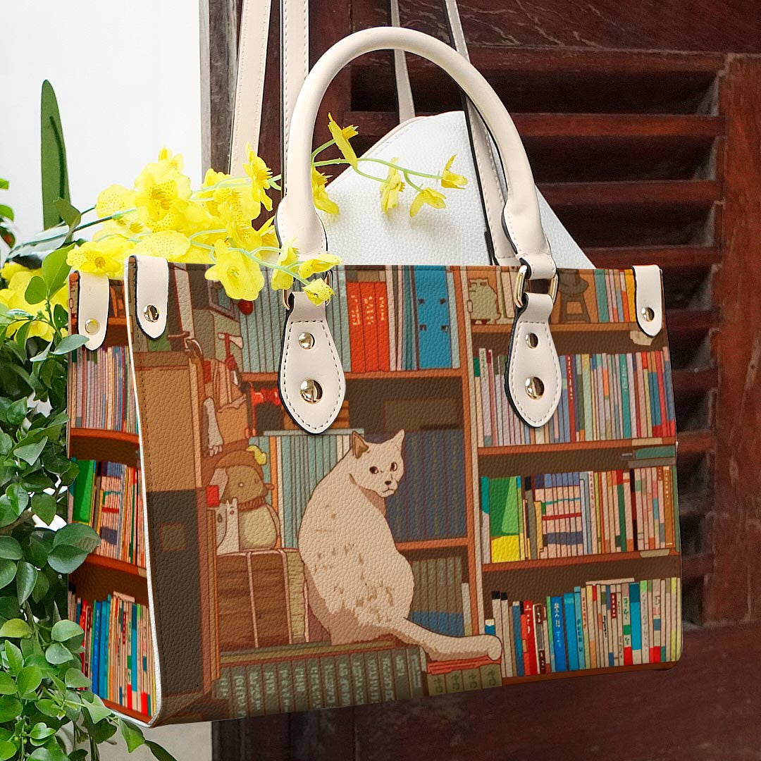  Leather Bag Cat Leather Bag Cat With Books Ver4