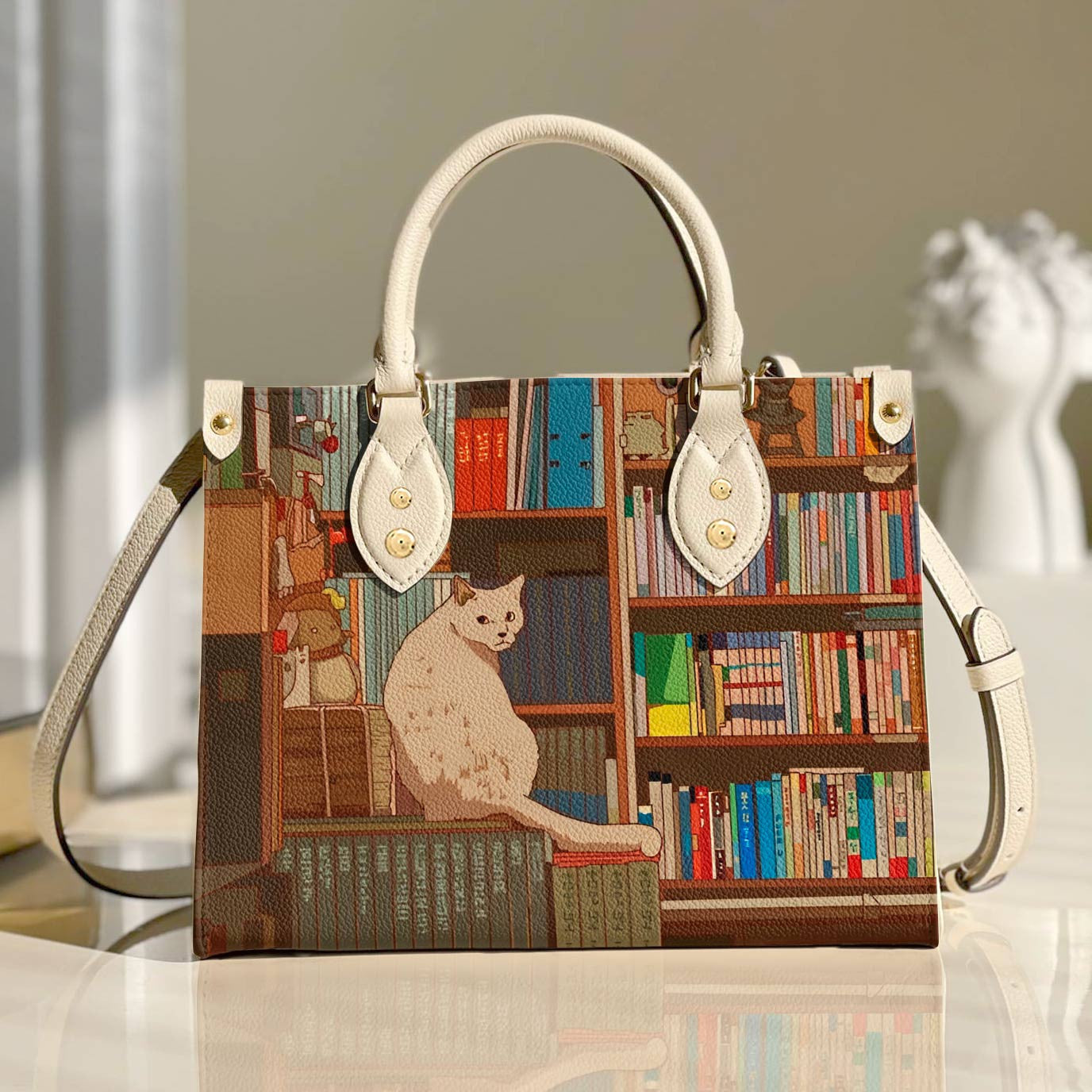  Leather Bag Cat Leather Bag Cat With Books Ver4
