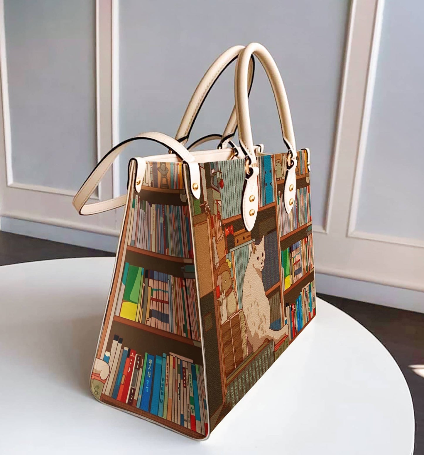  Leather Bag Cat Leather Bag Cat With Books Ver4