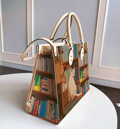  Leather Bag Cat Leather Bag Cat With Books Ver4