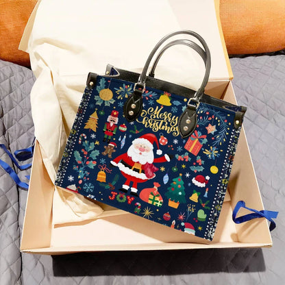 Santa Christmas Festive Cheer Leather Bag