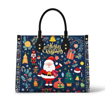 Santa Christmas Festive Cheer Leather Bag