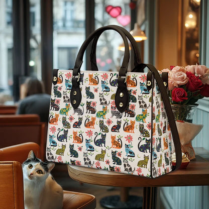 Cat Playful Paws Leather Bag