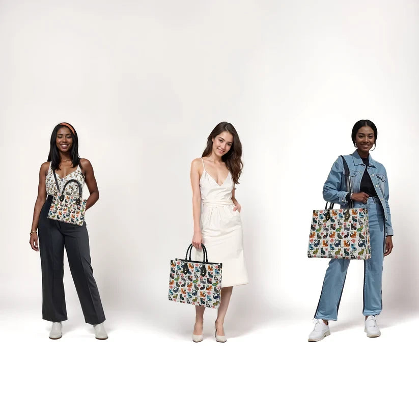 Cat Playful Paws Leather Bag