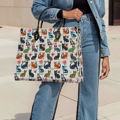 Cat Playful Paws Leather Bag