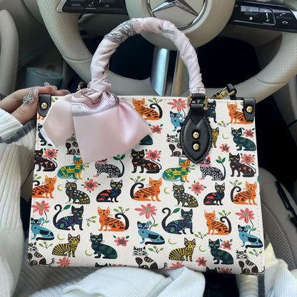 Cat Playful Paws Leather Bag