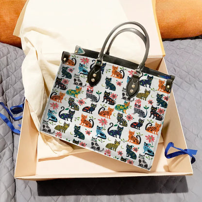 Cat Playful Paws Leather Bag