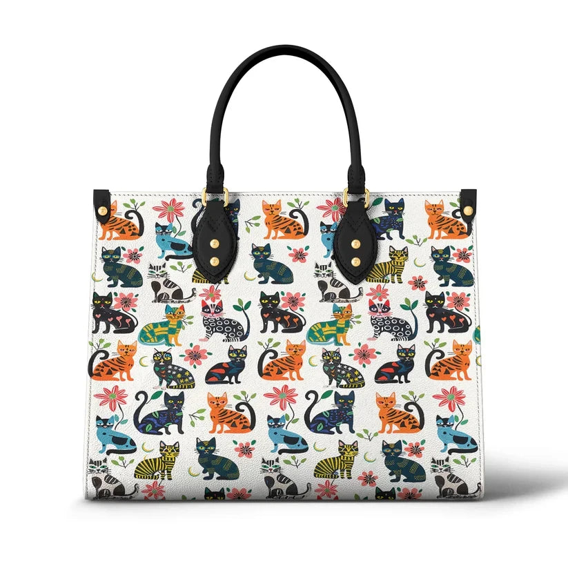 Cat Playful Paws Leather Bag