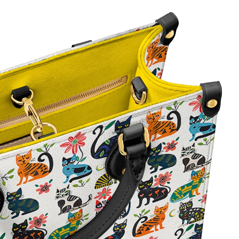 Cat Playful Paws Leather Bag