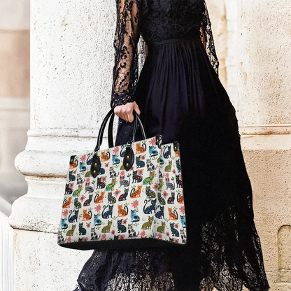 Cat Playful Paws Leather Bag
