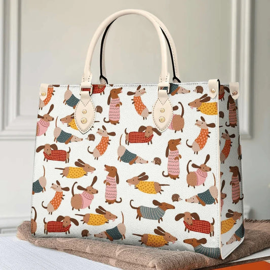 Autumn Dachshund Leather Bag