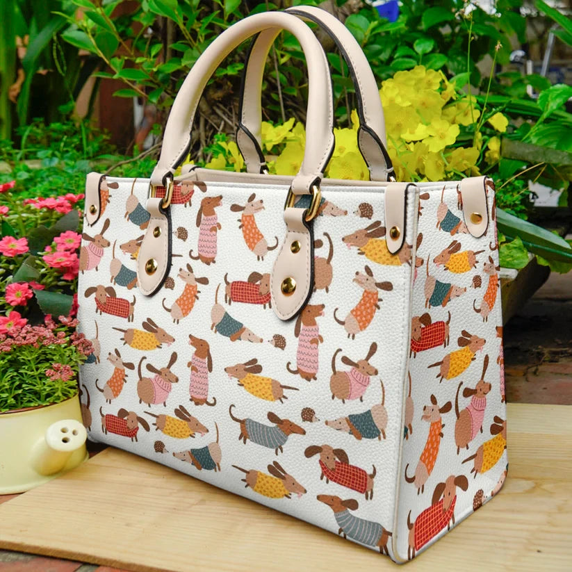 Autumn Dachshund Leather Bag