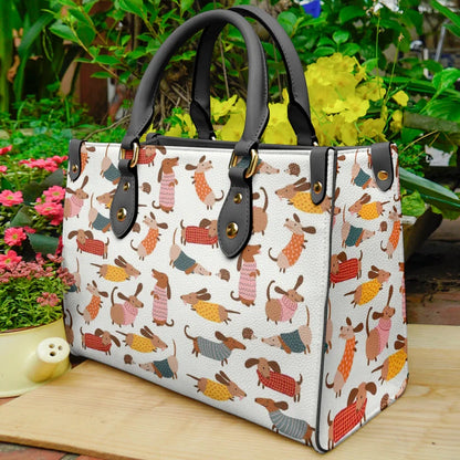 Autumn Dachshund Leather Bag