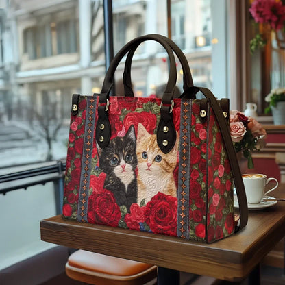 Cat Purrfect Rose Leather Bag
