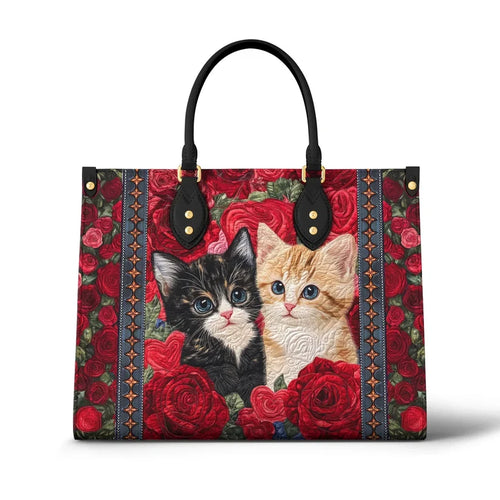 Cat Purrfect Rose Leather Bag