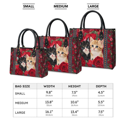 Cat Purrfect Rose Leather Bag