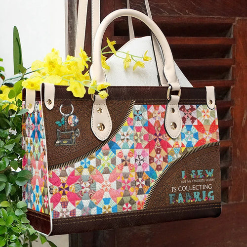 Sewing Colorful Fabric Leather Bag