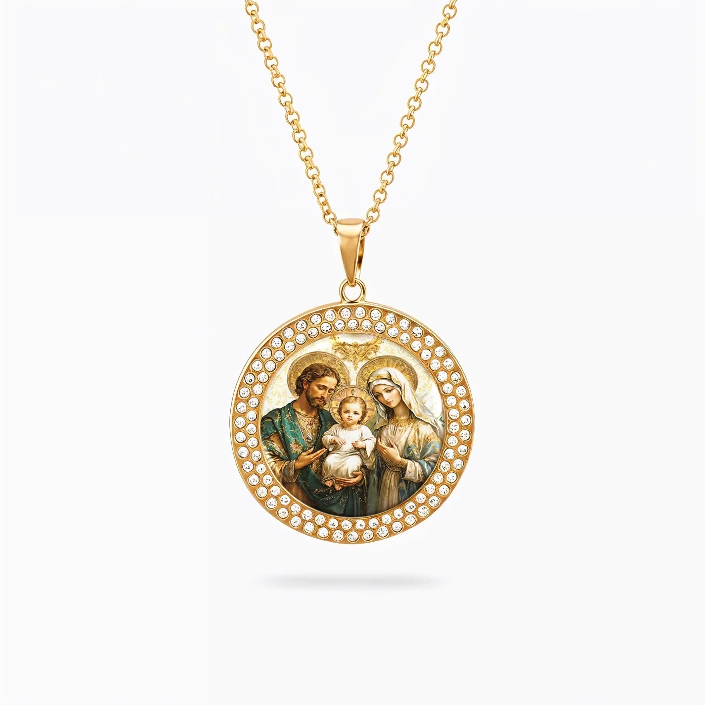  Necklace Sacred Holy Family Medallion
