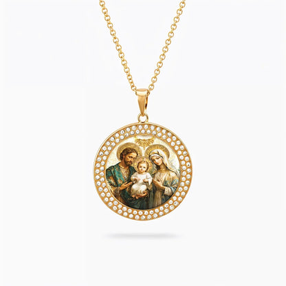  Necklace Sacred Holy Family Medallion
