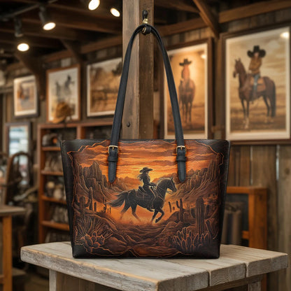  Desert Soul Leather Tote Bag