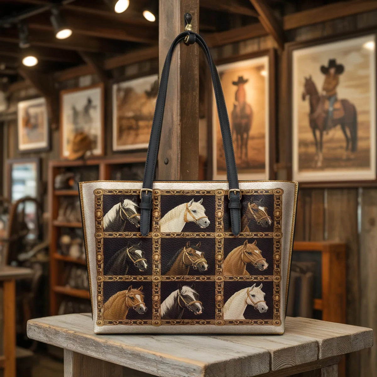  Horse Gallery Grace Leather Tote Bag