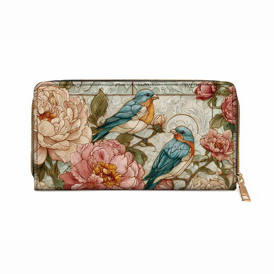  Leather Clutch Purse With Wristlet Strap Handle Still Morning