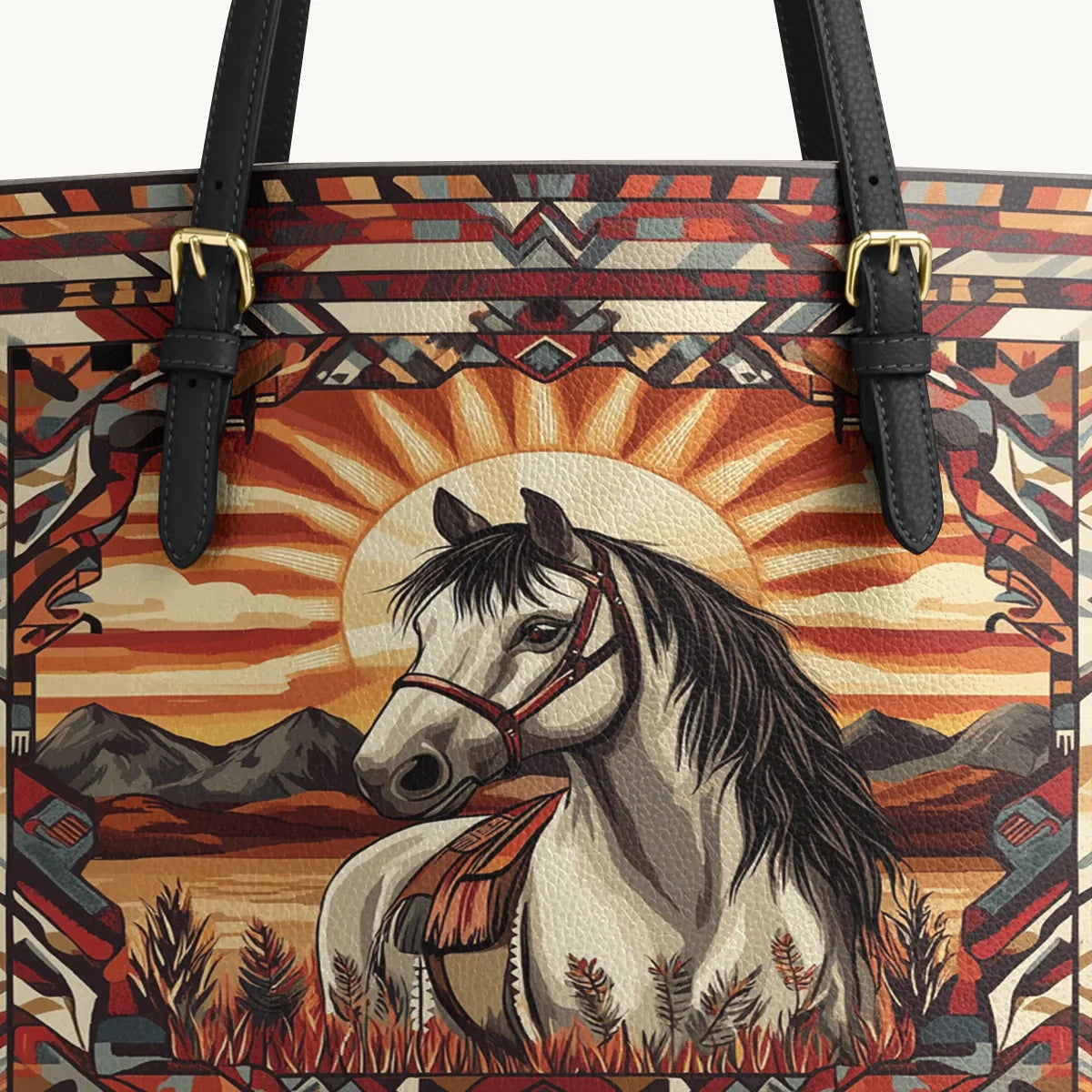  Sunrise Spirit Leather Tote Bag