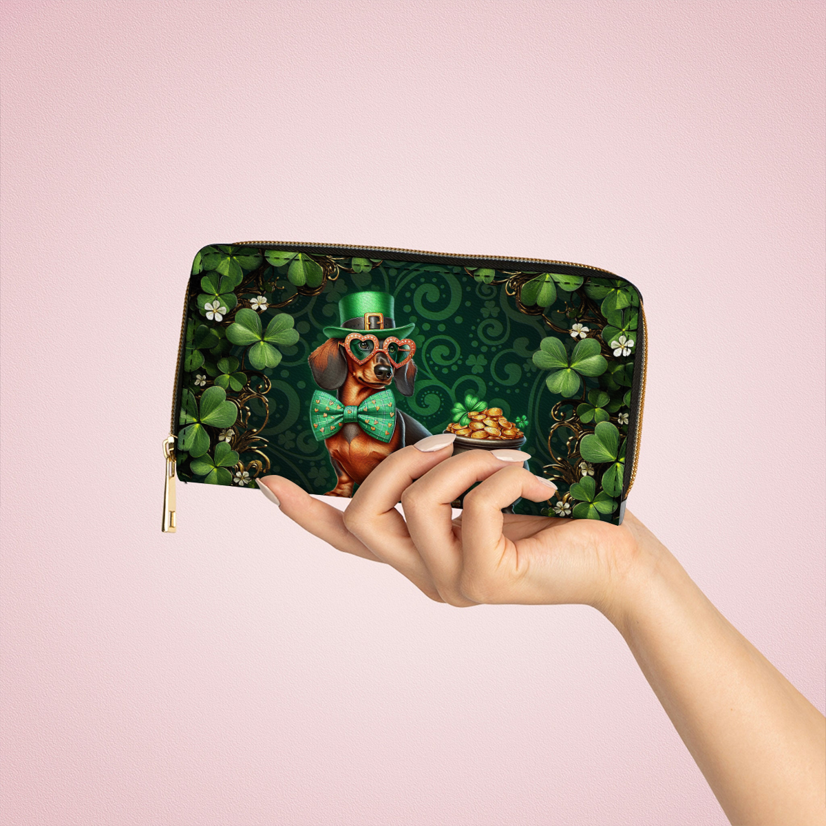  Leather Clutch Purse With Wristlet Strap Handle Lucky Doxie