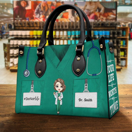  Leather Bag Because Your Life Is Worth My Time - Personalized Leather Bag