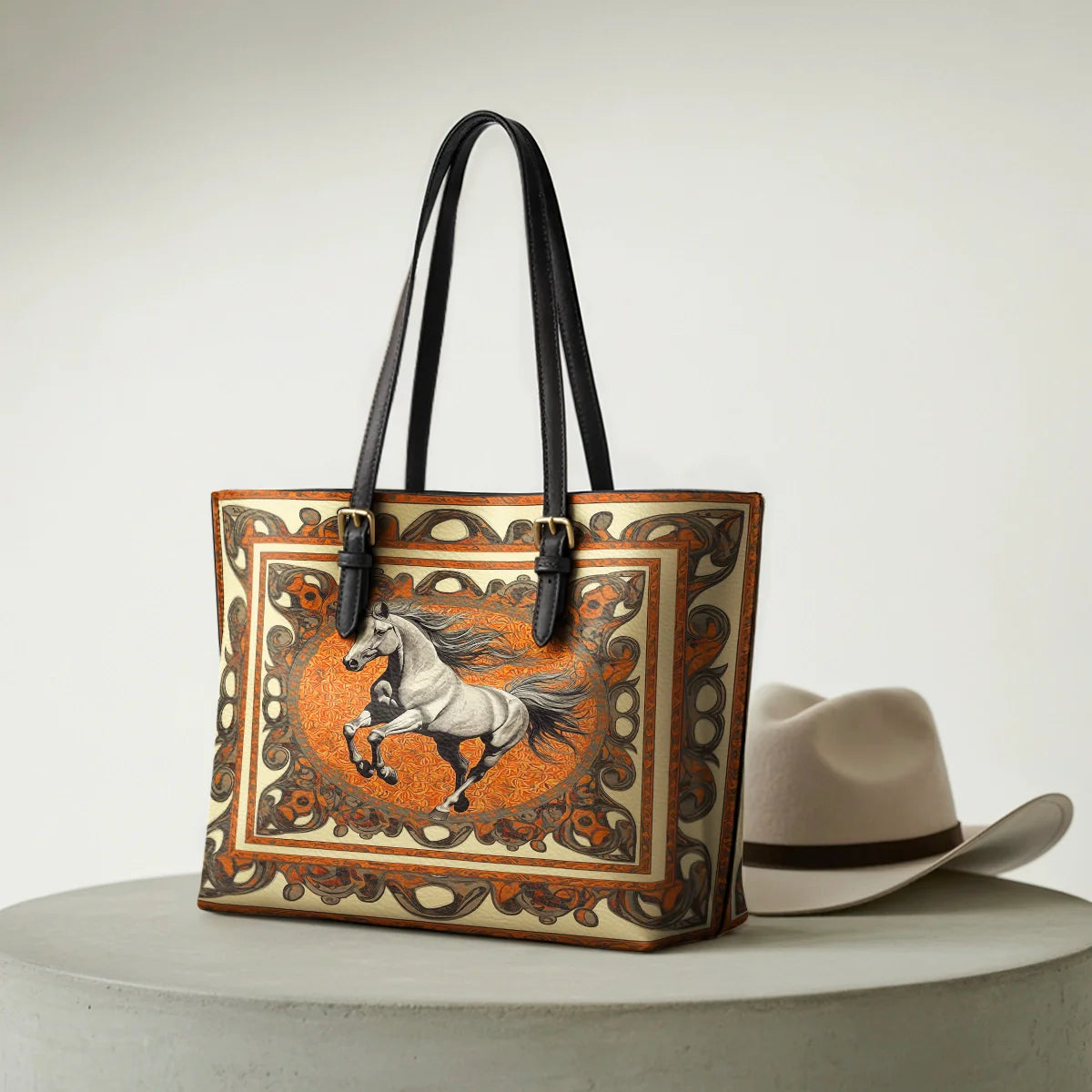  Amber Gallop Leather Tote Bag