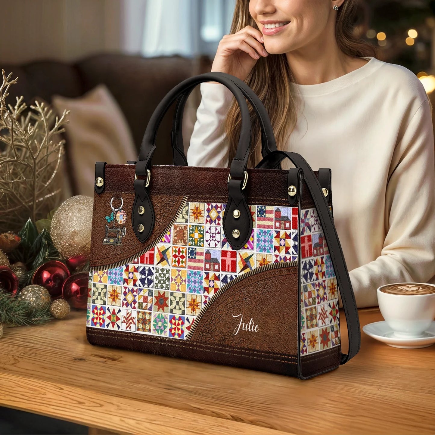  Leather Bag Personalize Quilt Blocks