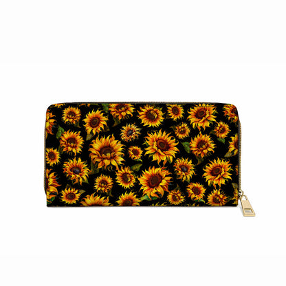  Leather Clutch Purse With Wristlet Strap Handle Sunburst Elegance