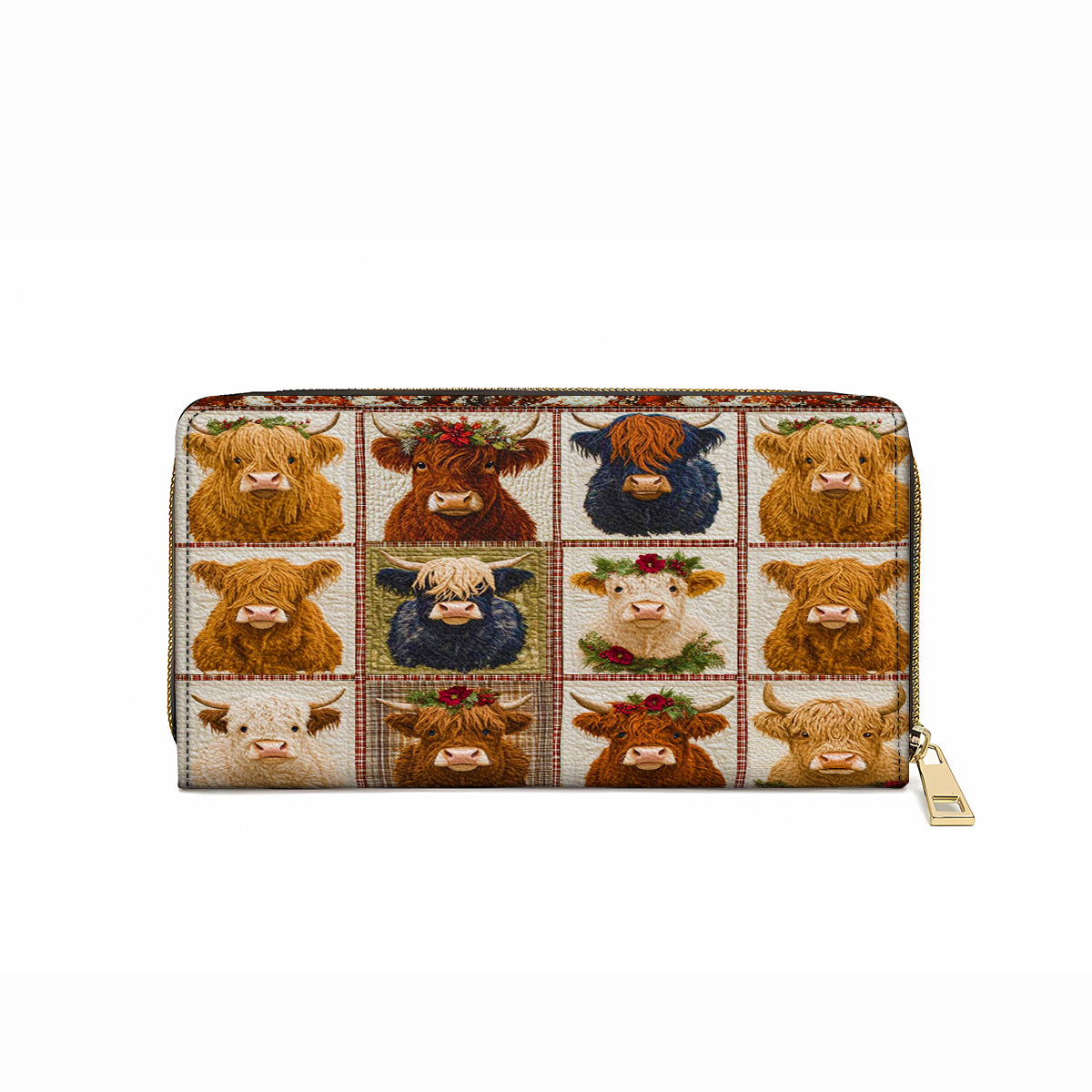  Leather Clutch Purse With Wristlet Strap Handle Cow In My Heart