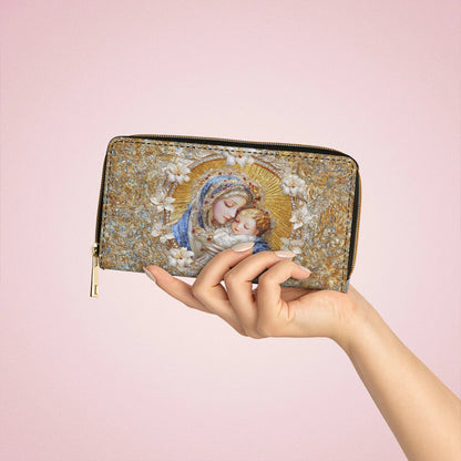  Leather Clutch Purse With Wristlet Strap Handle Holy Embrace