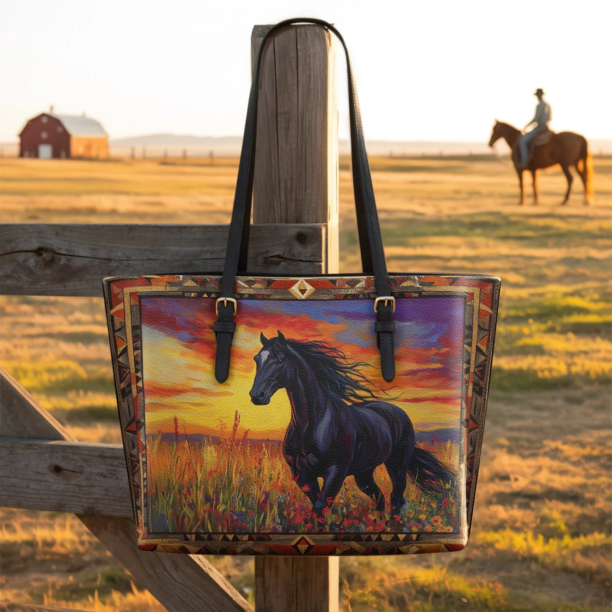  Wildfire Run Leather Tote Bag