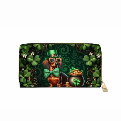  Leather Clutch Purse With Wristlet Strap Handle Lucky Doxie