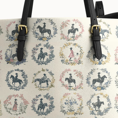  Wildflower Waltz Leather Tote Bag